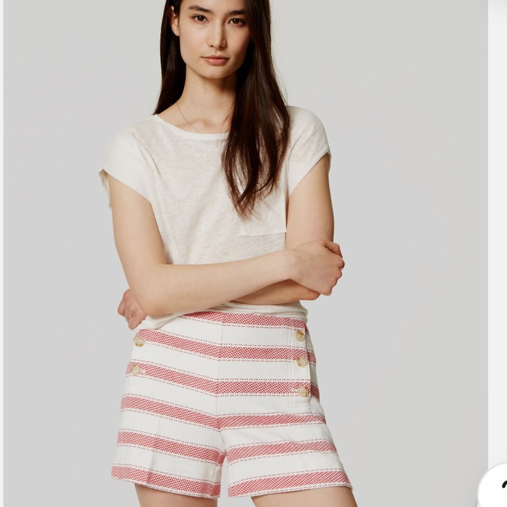 New Ann Taylor LOFT Riviera Striped Sailor Shorts Size 14